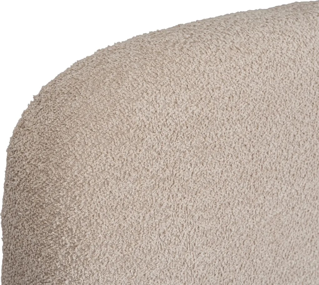 Ágy 160x200 cm méretben, ágyneműtartóval, bézs színben, bouclé kárpittal ROSSO