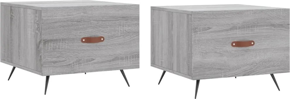 vidaXL 2 db szürke sonoma szerelt fa dohányzóasztal 50 x 50 x 40 cm