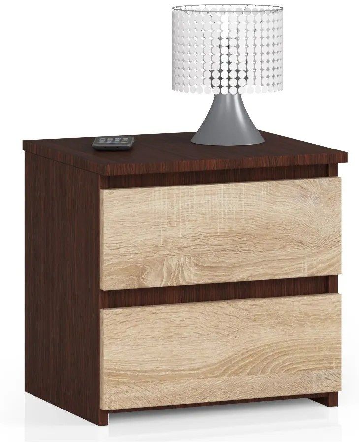 Éjjeliszekrény Cleania CL2 (wenge + szonoma tölgy). Akció -19%. 1069378