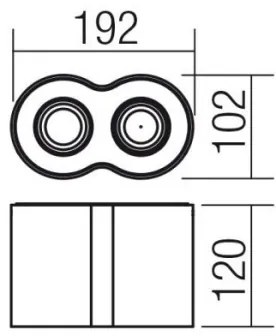 Redo 01-1309 - Spotlámpa KATO 2xGU10/35W/230V