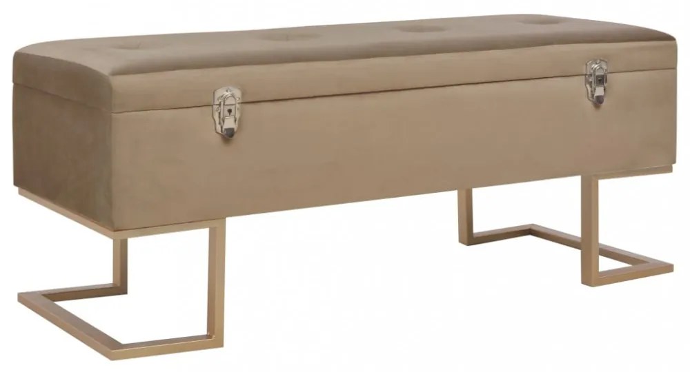 bézs bársonypad tárolórekesszel 105 cm