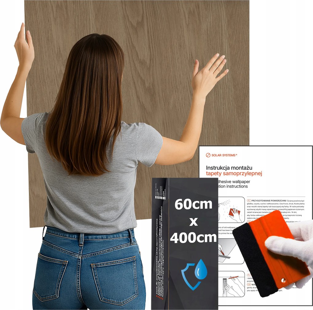 Öntapadós tapéta Vízálló Konyha Falra Bútor Mézbarna