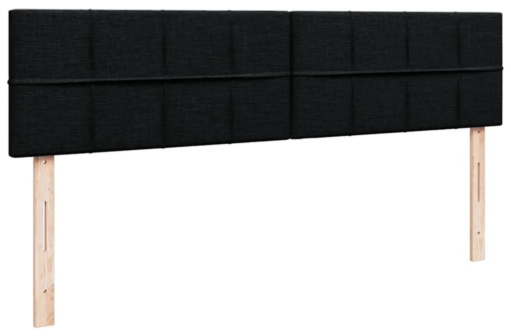 oszmán ágykeret matracokkal Fekete 200x200cm szövet