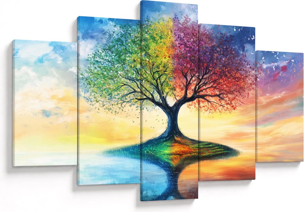 Kép – Évszakok festett fája (150x105 cm)