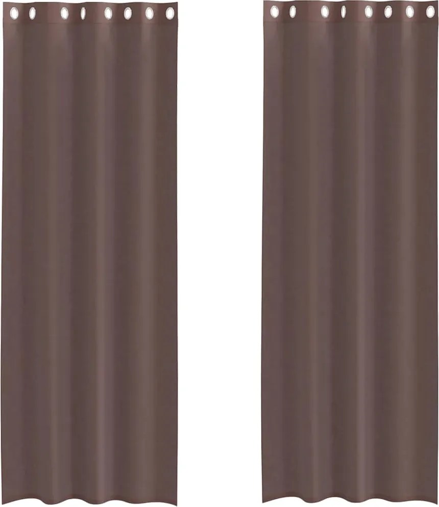 vidaXL 2 db barna fátyolfüggönyök rojtokkal 140x260 cm