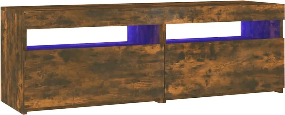 vidaXL füstös tölgy színű TV-szekrény LED-ekkel 120x35x40 cm