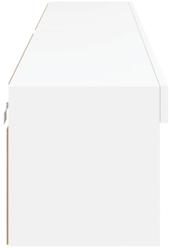2 db fehér TV-szekrény LED-világítással 100x30x30 cm