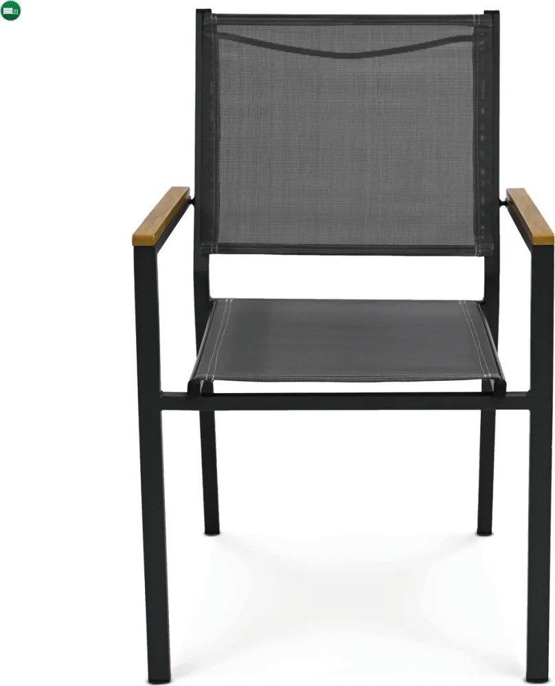 Zahradní židle, kov, síťovina, šedá, AZC-L1303 GREY