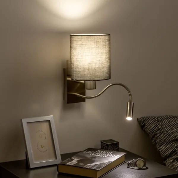 Brilagi - LED Fali lámpa NUBILA 1xE27/25W/230V + LED/3W króm/antracit