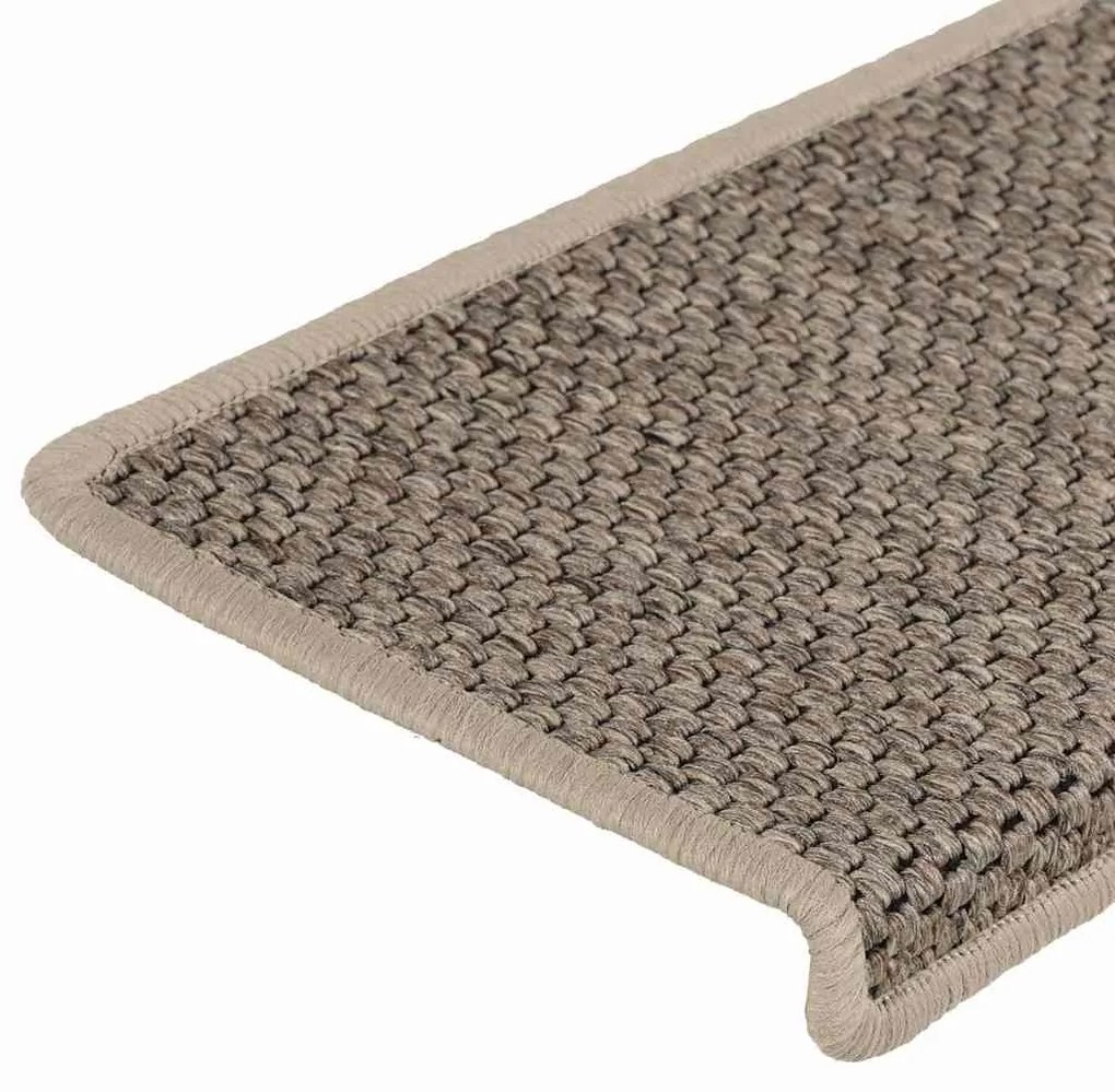 15 db szizál hatású sötét bézsszínű lépcsőszőnyeg 65x21x4 cm
