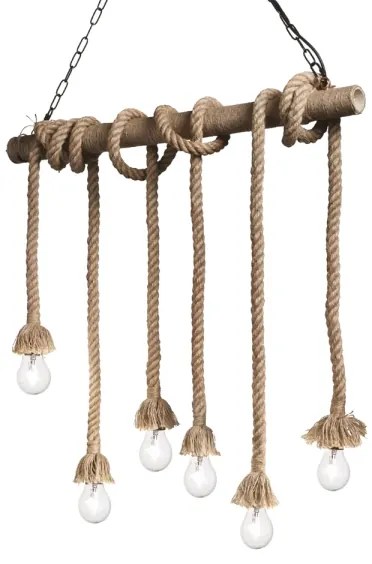 Ideal Lux - Csillár zsinóron CANAPA 6xE27/15W/230V barna