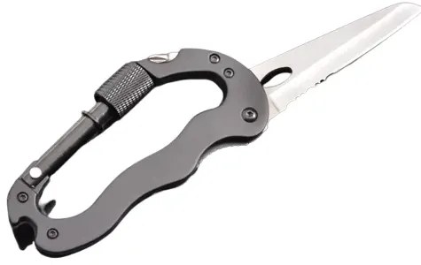 Többfunkciós acél karabiner 5 az 1-ben