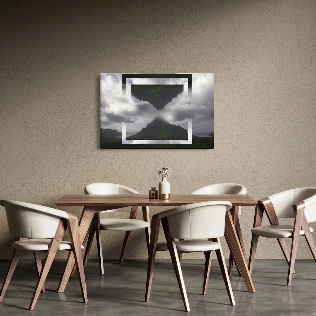 Kép - Hegyek Izlandon, geometrikus kollázs (90x60 cm)