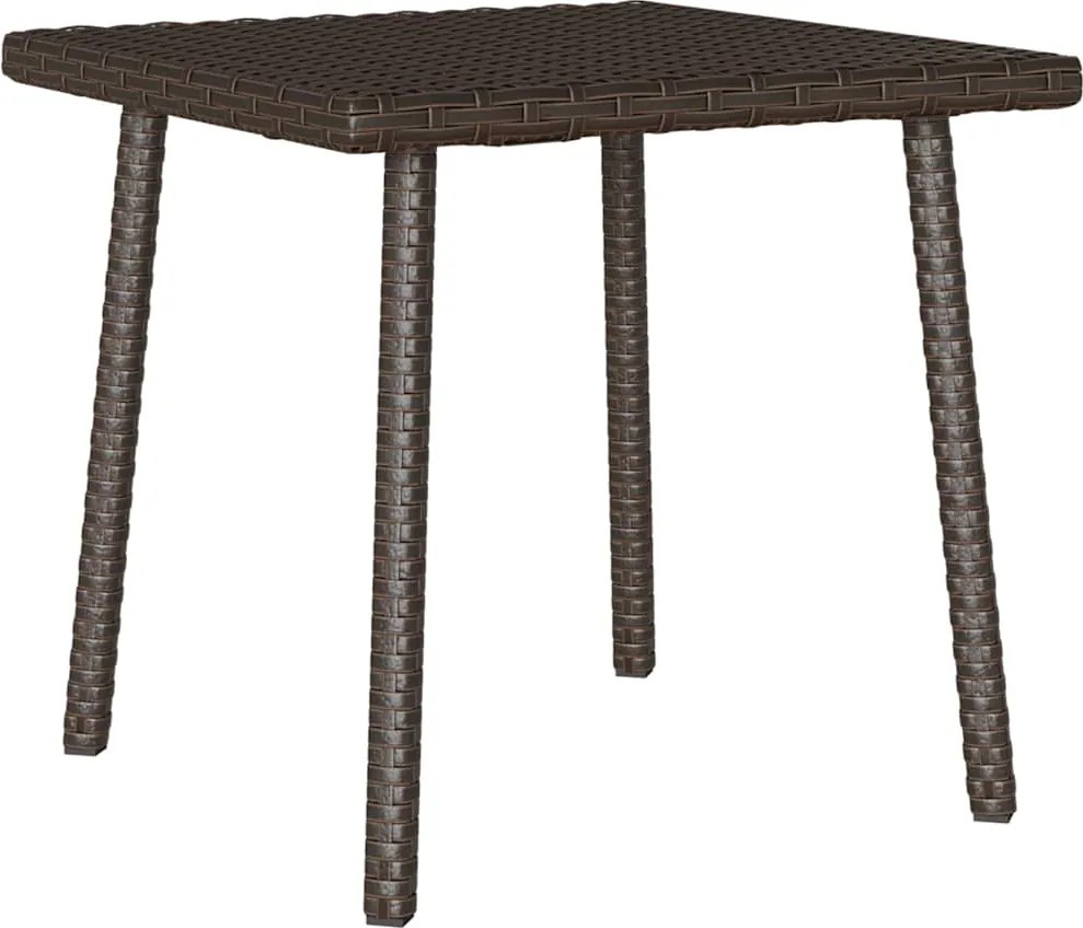vidaXL téglalap barna polyrattan kerti dohányzóasztal 40x40x37cm