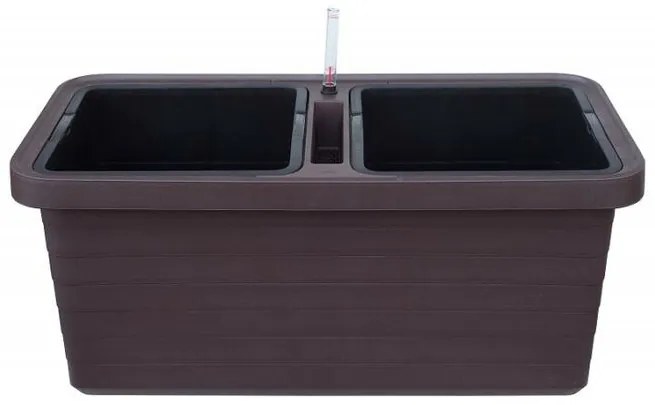 Plastia Berberis DUO öntöző virágláda, csokoládé, 78 cm