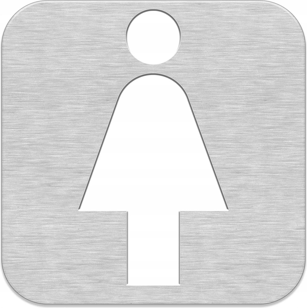 Piktogram ajtóra kicsi Női Wc Mrs. Dibond Ezüst 10x10 cm