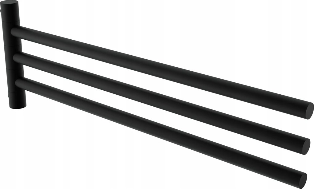 Nimco Bormo fekete törölközőtartó, háromszoros forgó, rozsdamentes acél Brc 11096-3-90