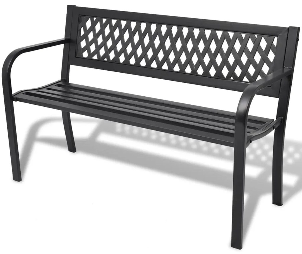vidaXL fekete acél kerti pad 118 cm