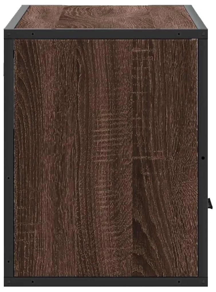 barna tölgy színű szerelt fa és fém TV-szekrény 80x31x39,5 cm