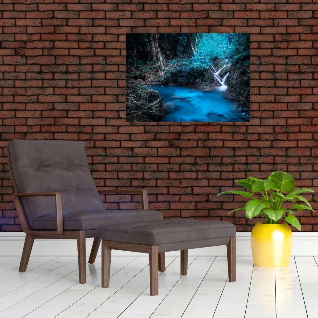 Kép - Varázslatos éjszaka egy trópusi erdőben (üvegen) (70x50 cm)
