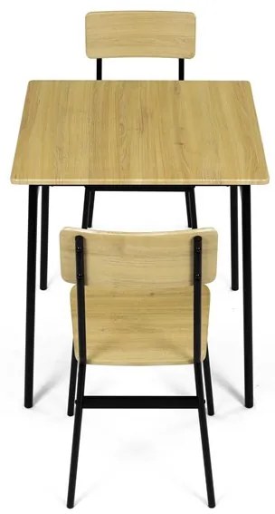 Jídelní set s 2 židlemi, 70x70x76cm, mdf, divoký dub, AUT-O2121 OAK