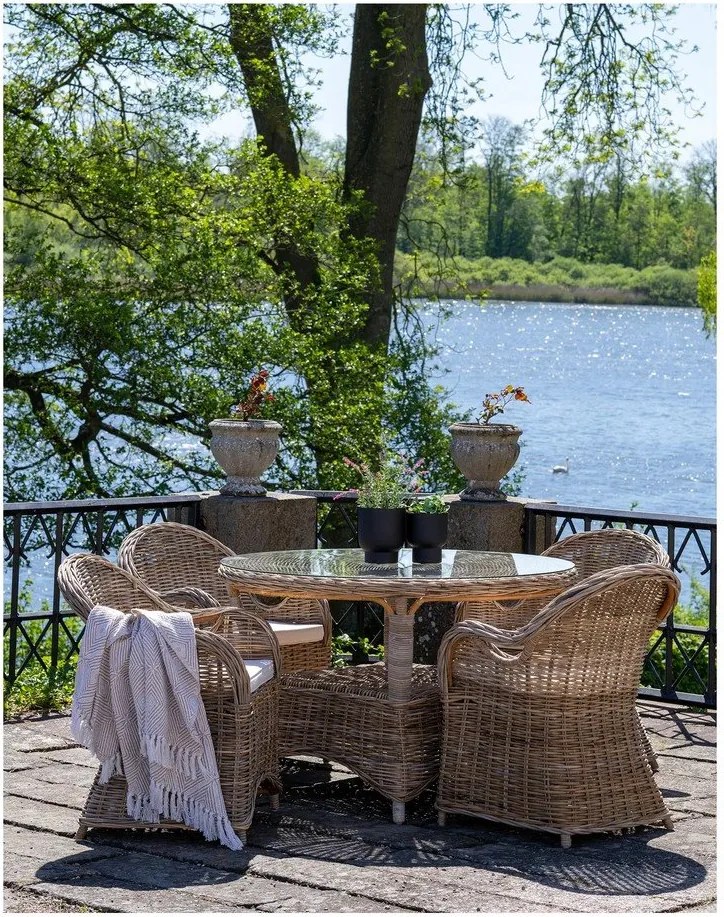 Natúr színű rattan kerti szék szett 2 db-os Larisa – House Nordic