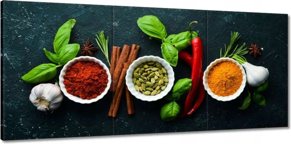 Vászonkép 150x70 Egészséges konyha Fűszerek