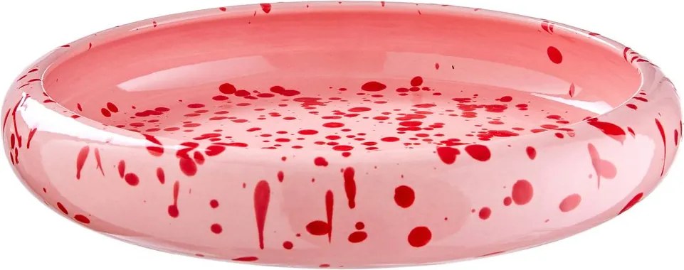 BOOGY SPLASH tésztás tányér 24 cm , rózsaszín/piros