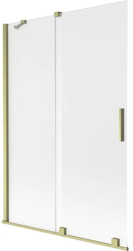 Mexen Velar, 2 szárnyas eltolható kádparaván 120 x 150 cm, 8 mm matt üveg, arany matt, 896-120-000-31-55