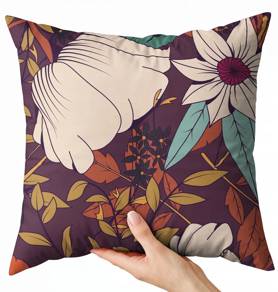 Párnahuzat 40x40 dekoratív boglárka mintás párnahuzat virágos