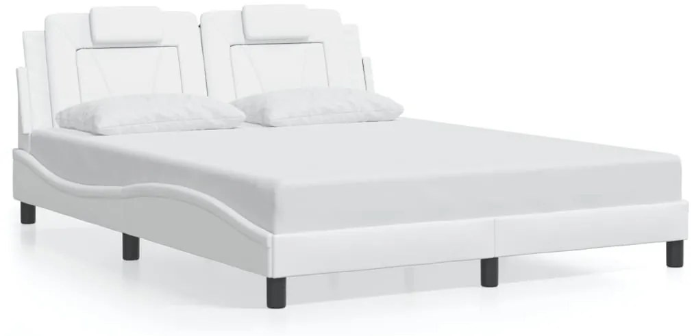 fehér ágykeret Viana LED-ekkel matrac nélkül 160 x 200 cm