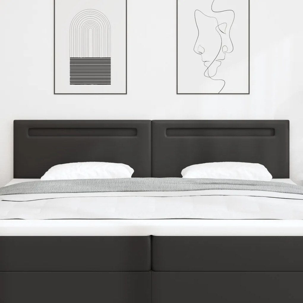 Fejtámla Egyszerű Design Fekete 200 cm Műbőr