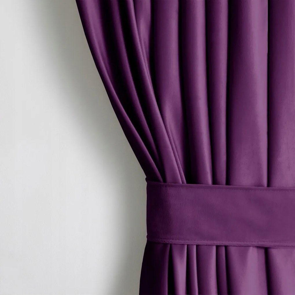 AmeliaHome bársony függöny 140x245 cm szilva 140X245