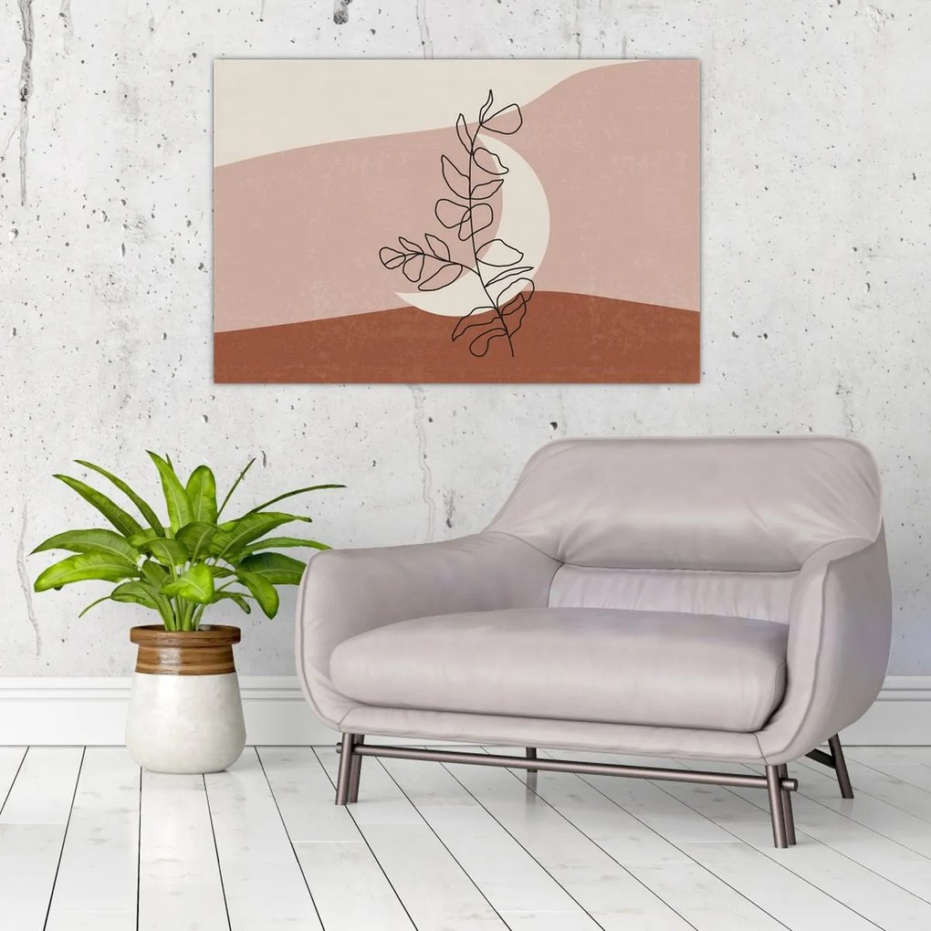 Kép - Boho levelek N⁰2 (90x60 cm)
