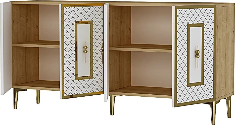Puma komód, zafír tölgy-fehér, 150 cm – TR555CHM1326