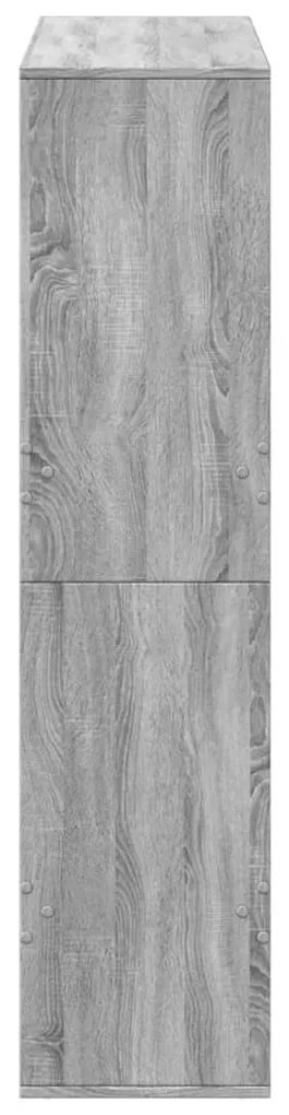 szürke sonoma színű szerelt fa könyvespolc 100 x 33 x 135 cm