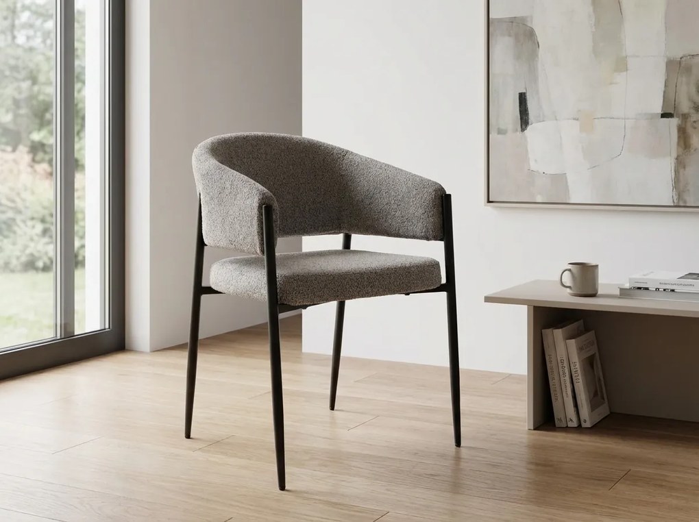 Étkezőszék AKITA fekete lábakkal, szürke