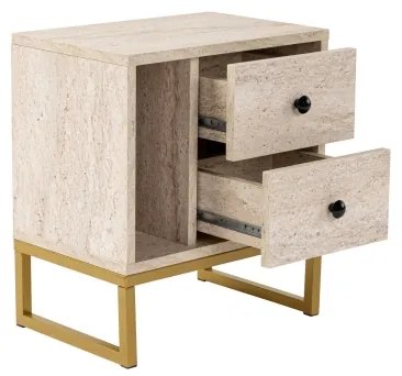 Éjjeliszekrény GLIMMER 50x45,2 cm bézs/arany