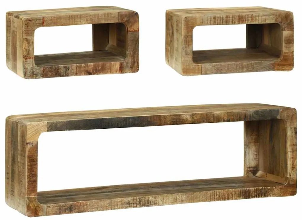 TV szekrény szett 3 pcs Barna 100 x 30 x 32 cm Tömör mangófa