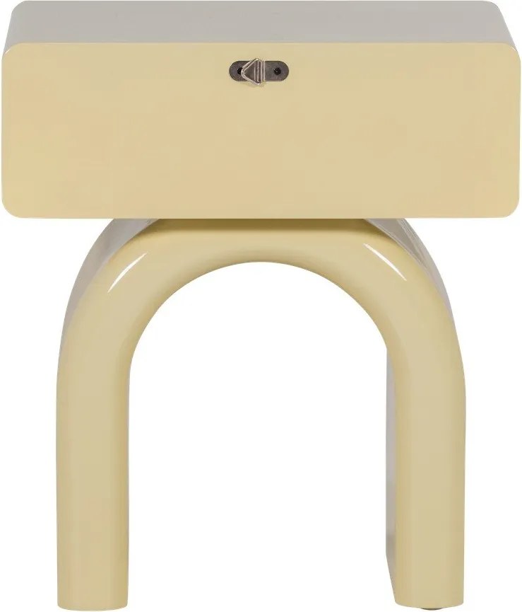 Világossárga fényes éjjeliszekrény Zorel – WOOOD