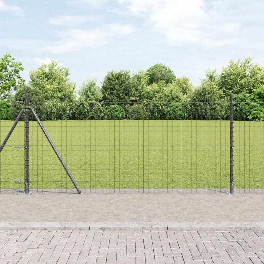 Kerítésoszlopok 52 db Szürke Beton, Fém 3.2 x 3.2 x 90 cm