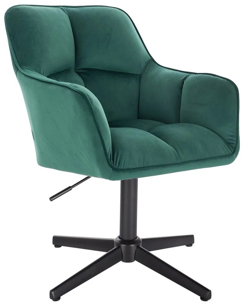 HR550CROSS Sötétzöld modern velúr szék fekete lábbal