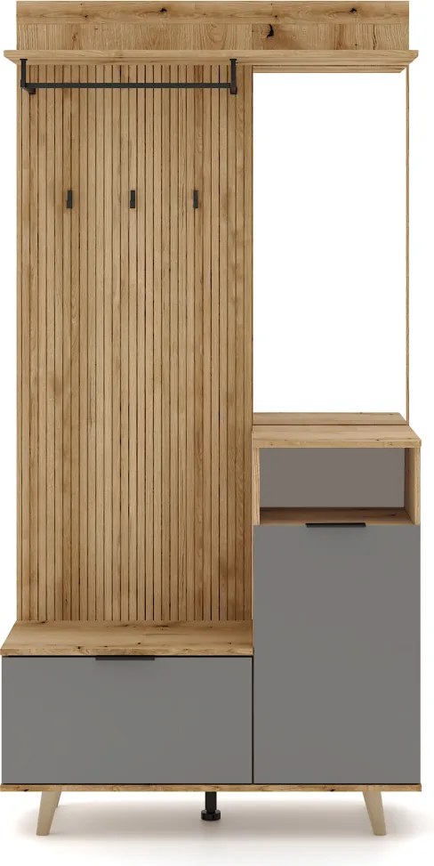 Előszobai készlet, evoke tölgy/grafit, NODRI