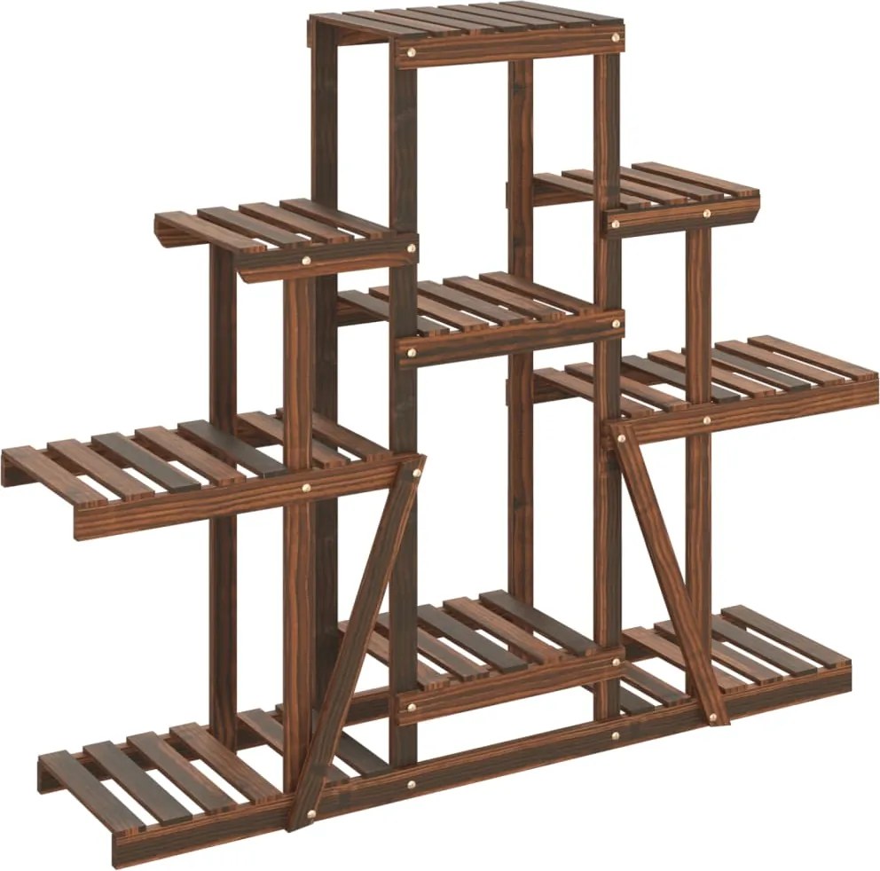 vidaXL tömör fenyőfa virágtartó állvány 110 x 25 x 96 cm