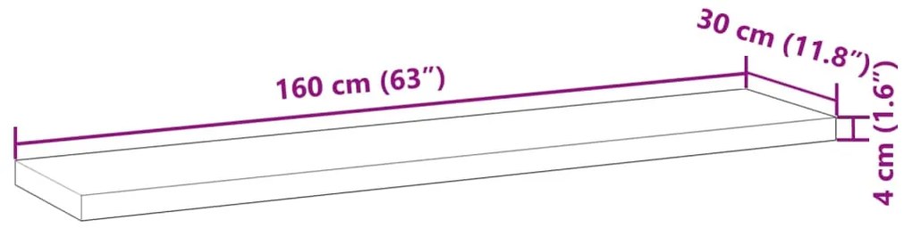 3 db kezeletlen tömör akácfa függőpolc 160 x 30 x 4 cm