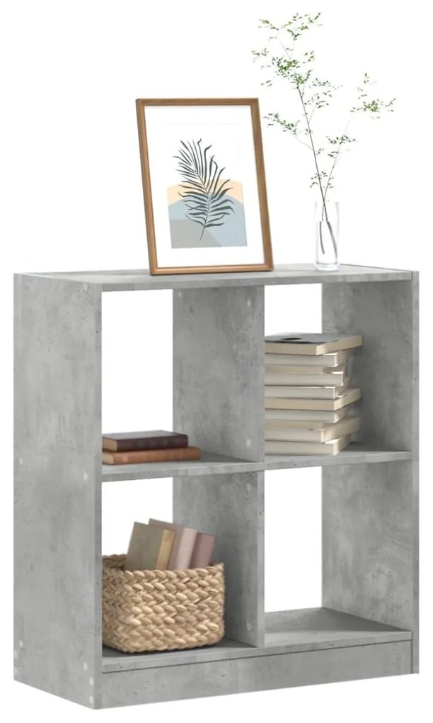 betonszürke szerelt fa könyvespolc 68,5 x 32 x 75 cm