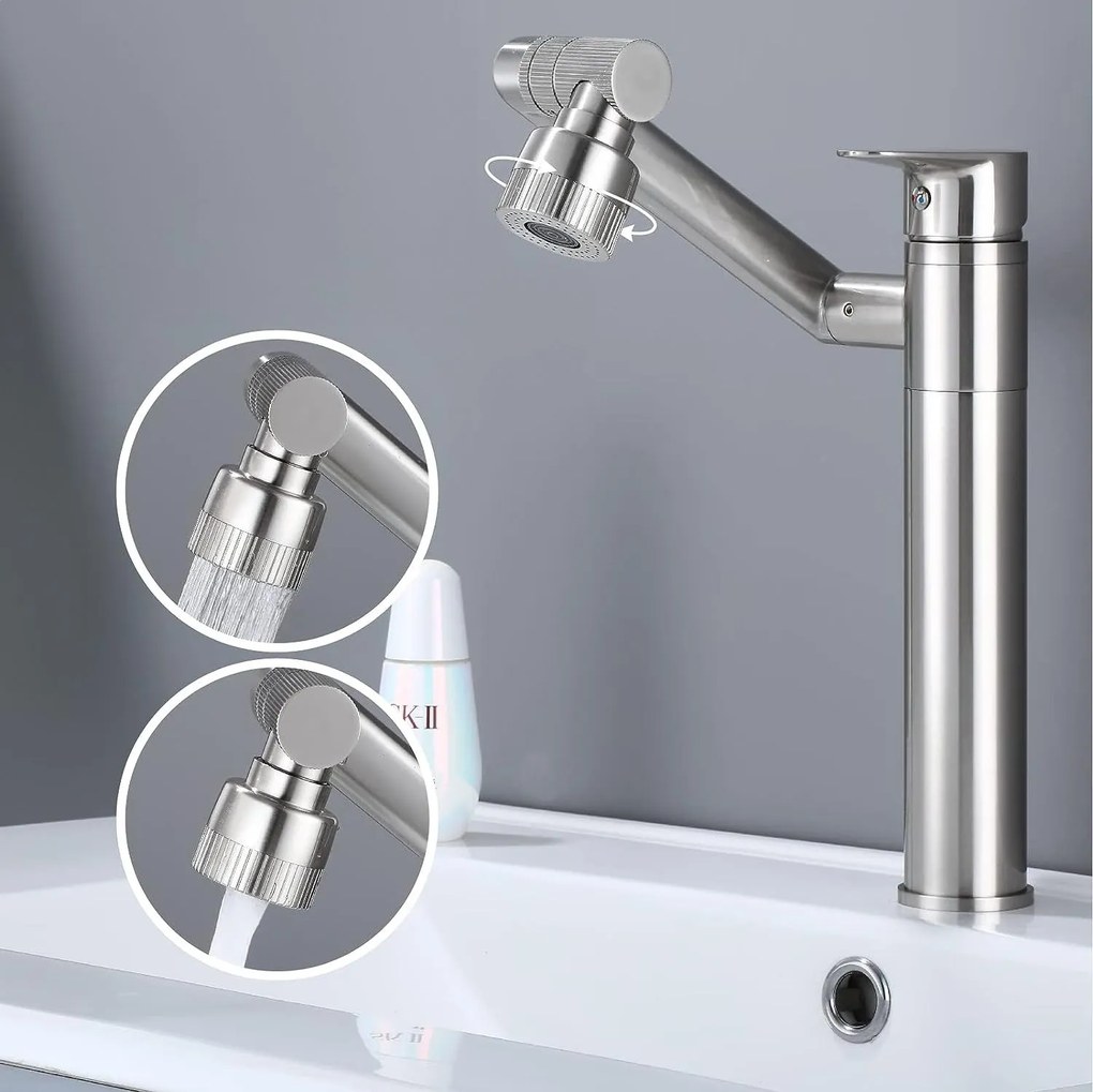 Fürdőszobai csaptelep Rea PACO Nickel Brush INOX High