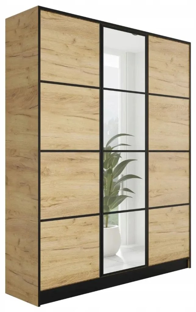 Eden 3D Gardróbszekrény 156,4cm, Arany Tölgy