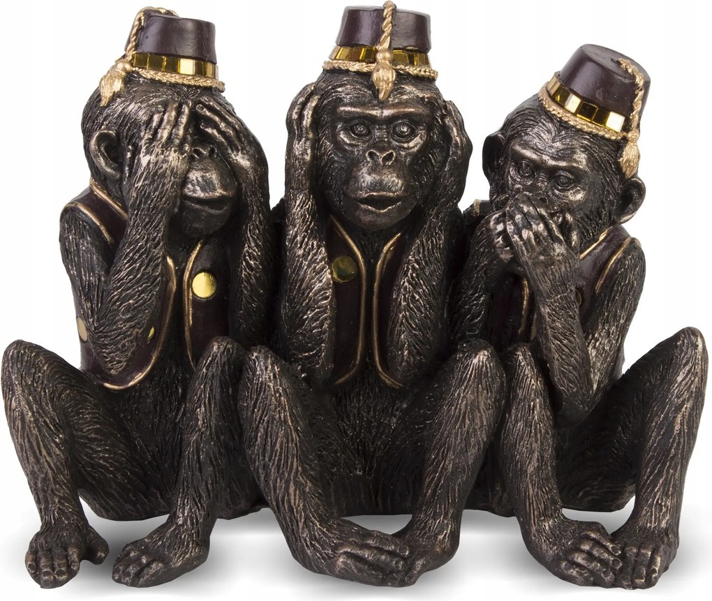 Figura figura három majom dekoráció barna kerti ház