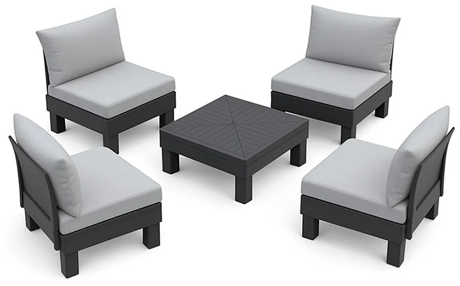 Elements III 4 személyes kerti bútor garnitúra grafit